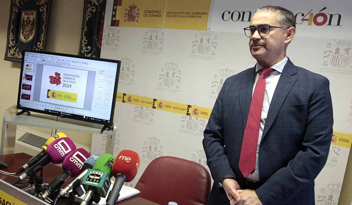 El delegado del Gobierno en Castilla-La Mancha, Manuel González Ramos, en la rueda de prensa