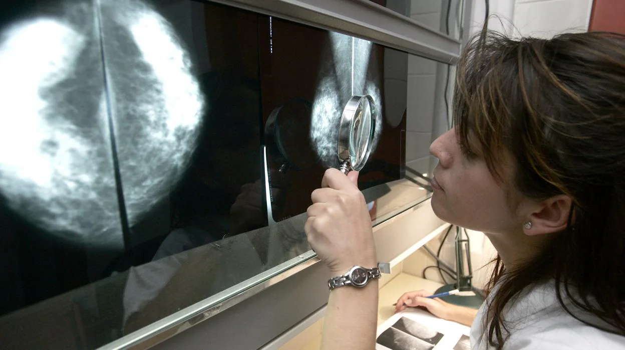 Una facultativa revisa el resultado de una mamografía