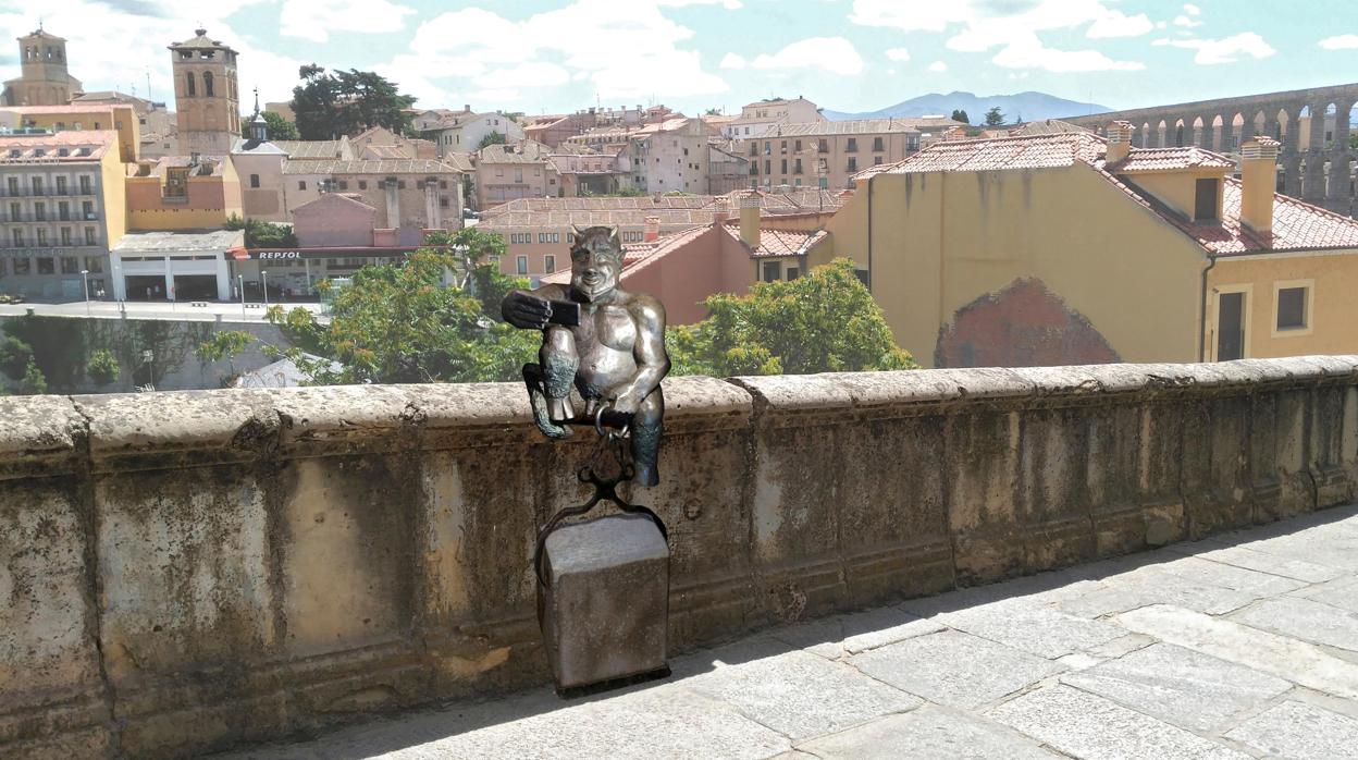 Recreación de la escultura de la polémica, en Segovia
