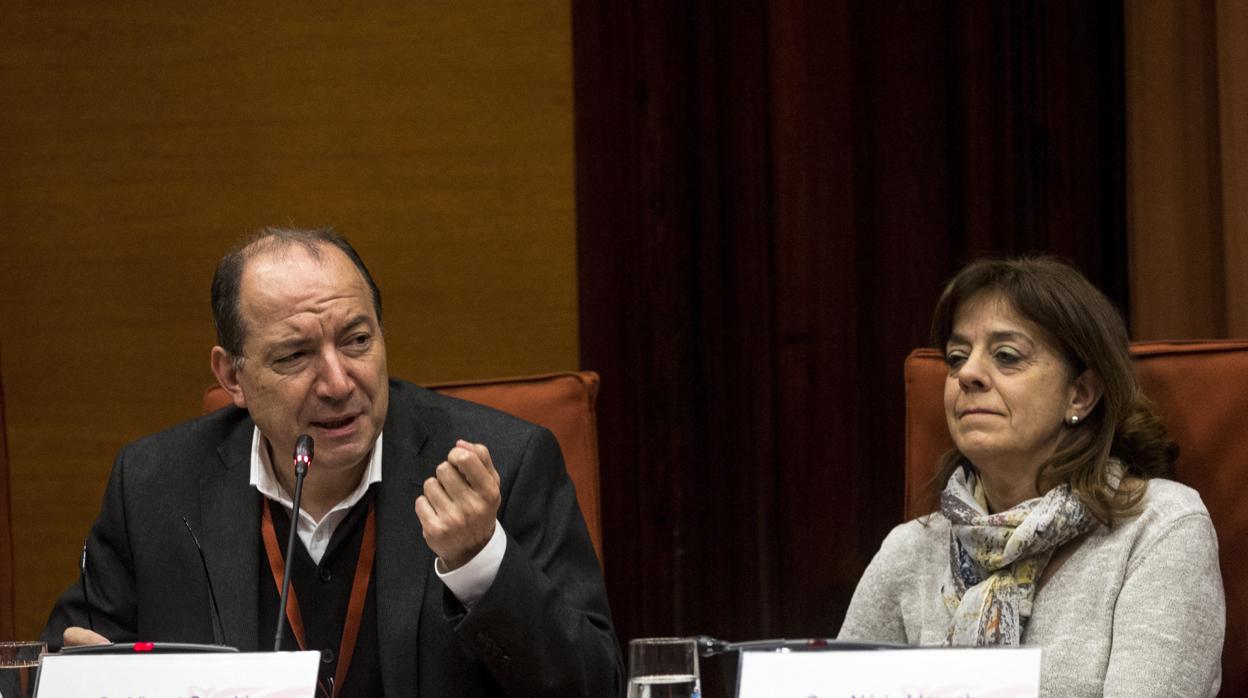 El presidente de TV3, Vicent Sanchís, durante una comparecencia en el Parlament