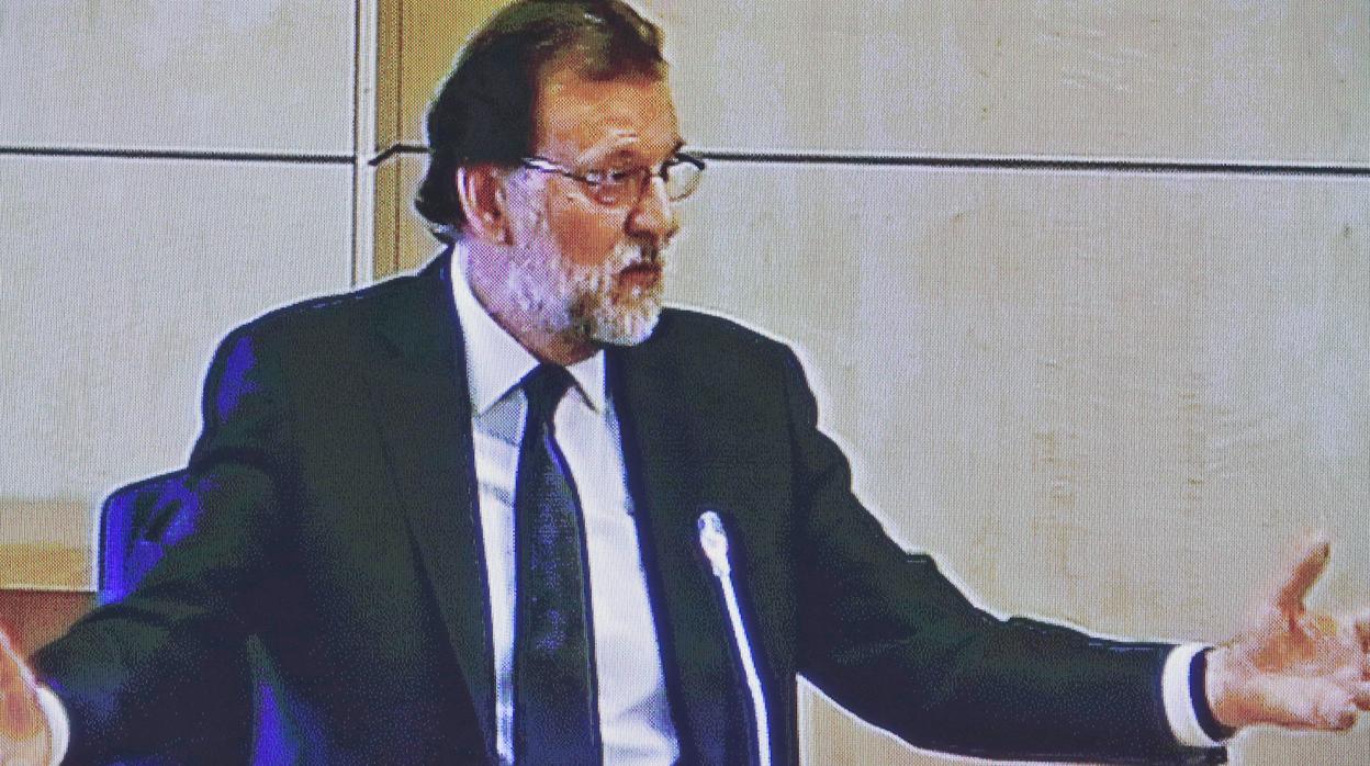 Mariano Rajoy, en su declaración como testigo en el juicio del caso Gürtel, en julio de 2017