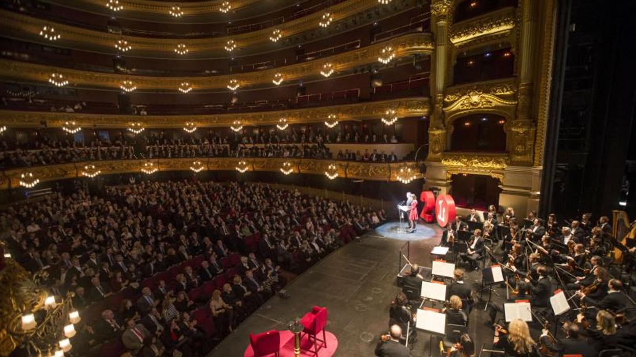 Acto de presentación de los fastos por el 20 aniversario de la reapertura del Liceu, el pasado febrero de 2017