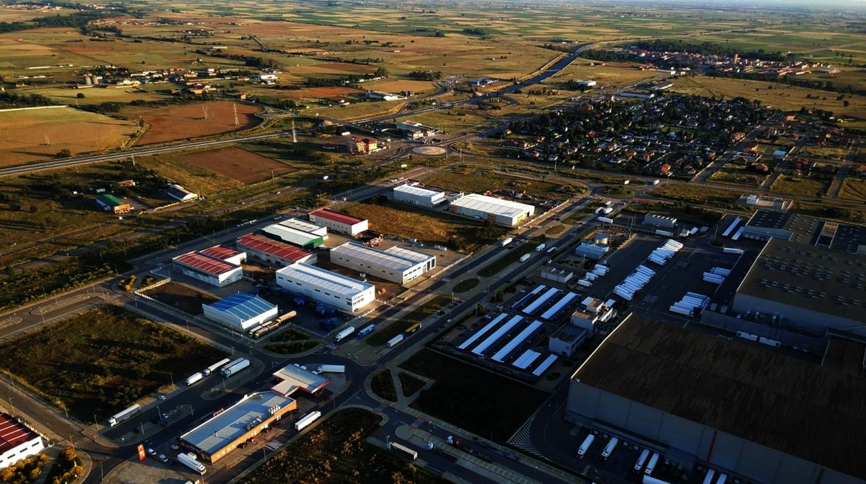 Vista aérea del polígono industrial de Villadangos del Páramo, en la provincia de León