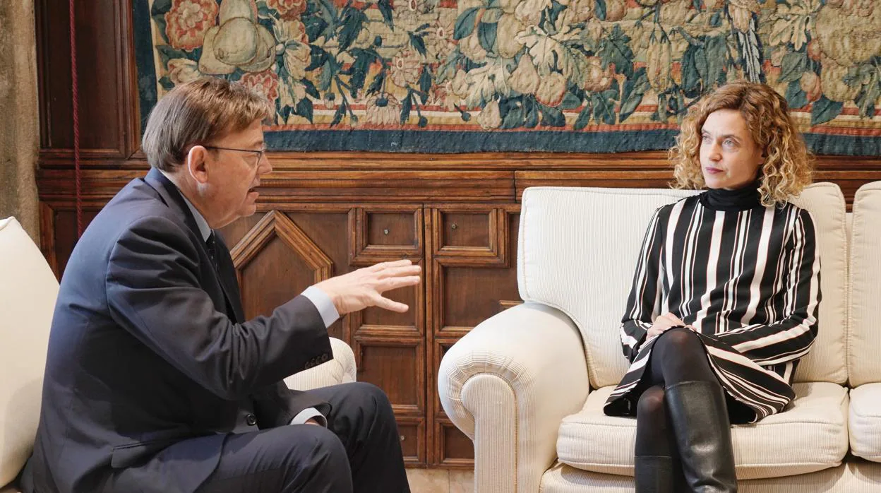 Imagen de la ministra Batet y el presidente Puig tomada este lunes en Valencia