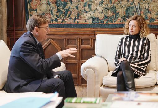 Imagen de la ministra Batet y el presidente Puig tomada este lunes en Valencia