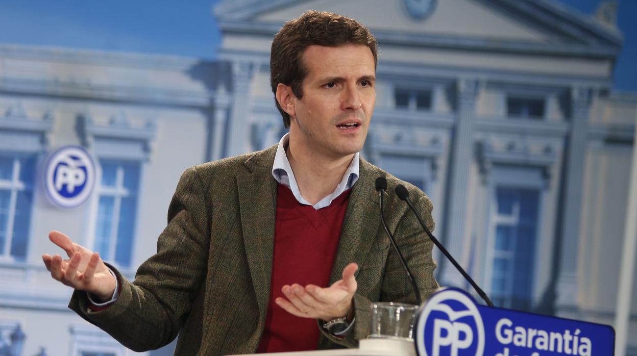 El presidente del Partido Popular, Pablo Casado