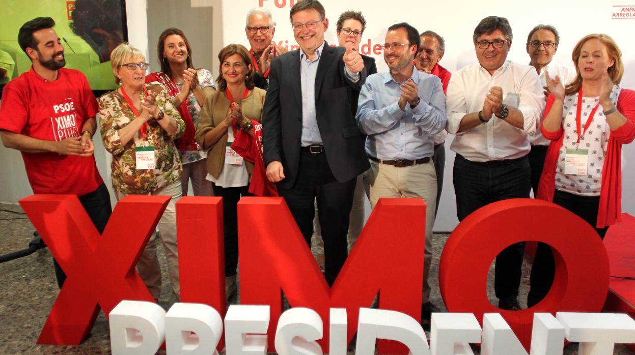 Celebración del resultado electoral del PSPV en 2015