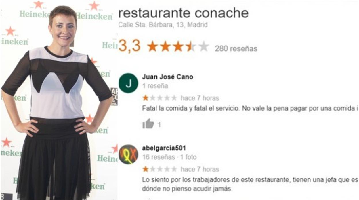 Eva Hache con reseñas falsas del restaurante