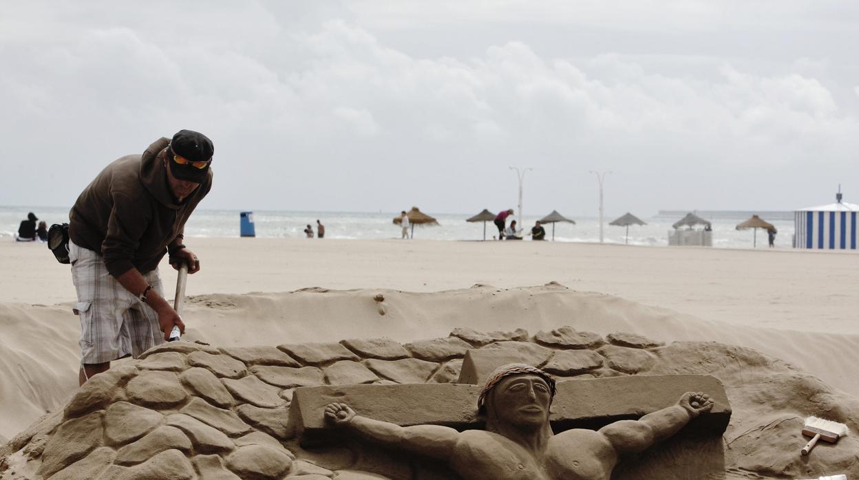 Imagen tomada en Pascua en la playa de Las Arenas de Valencia