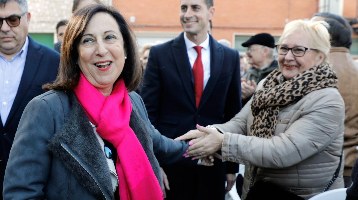 La ministra Robles este sábado en la presentación de una residencia de mayores en Mislata (Valencia)