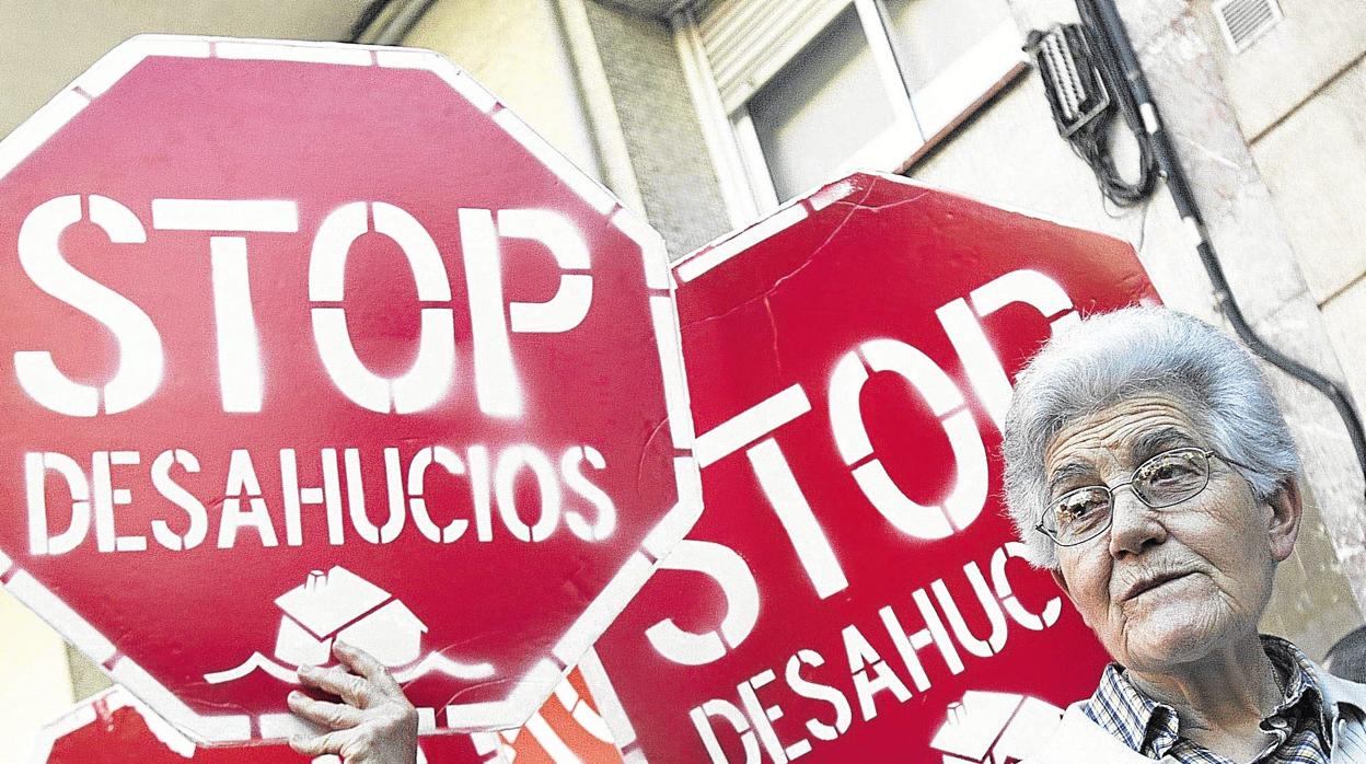 Manifestación sobre los desahucios