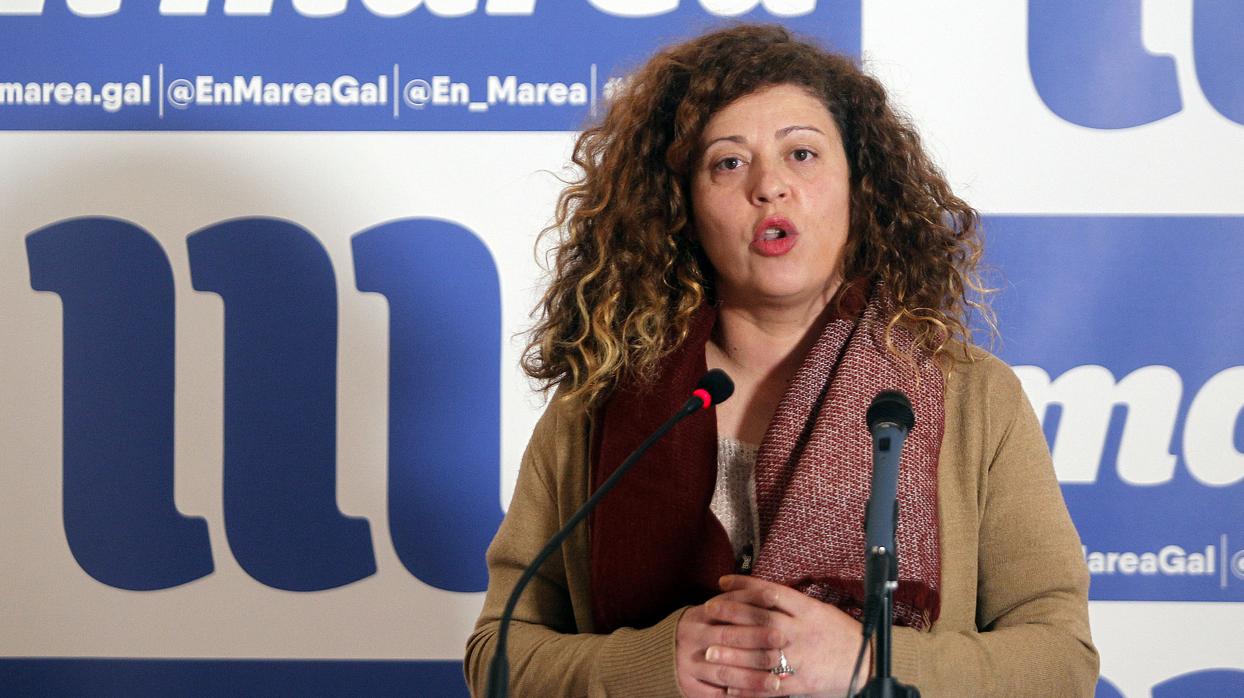 La viceportavoz de En Marea, Ana Seijas, en rueda de prensa