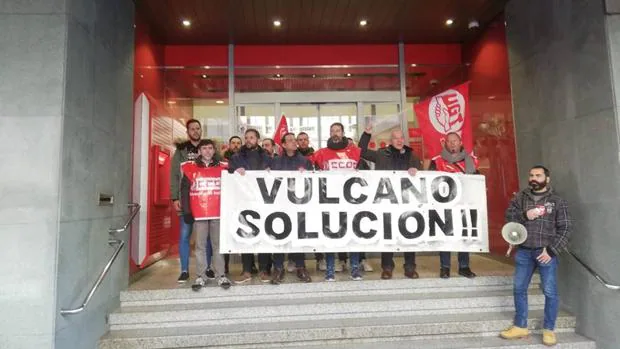 Trabajadores de Vulcano en una protesta el pasado mes de diciembre