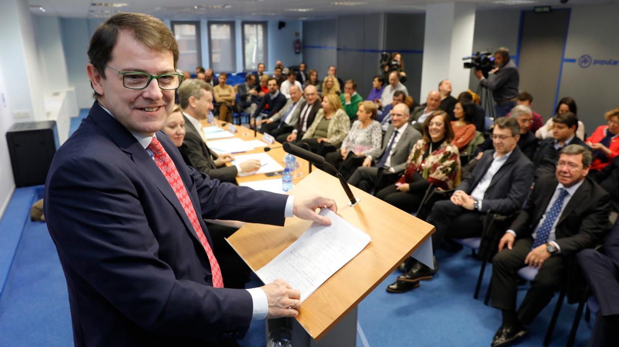 Fernández Mañueco, durante la clausura del último Comité Ejecutivo Autonómico