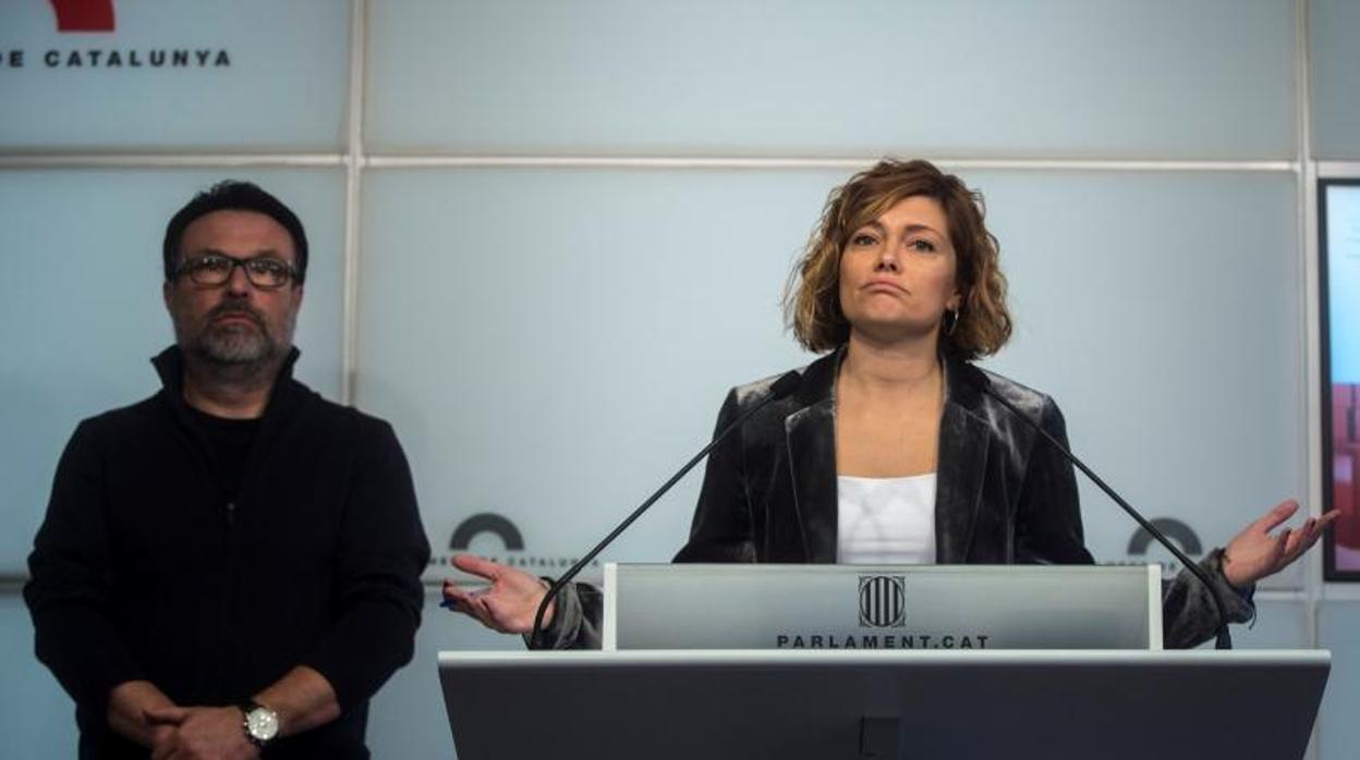 Nuet y Alamany, el miércoles, en la rueda de prensa del Parlamento de Cataluña