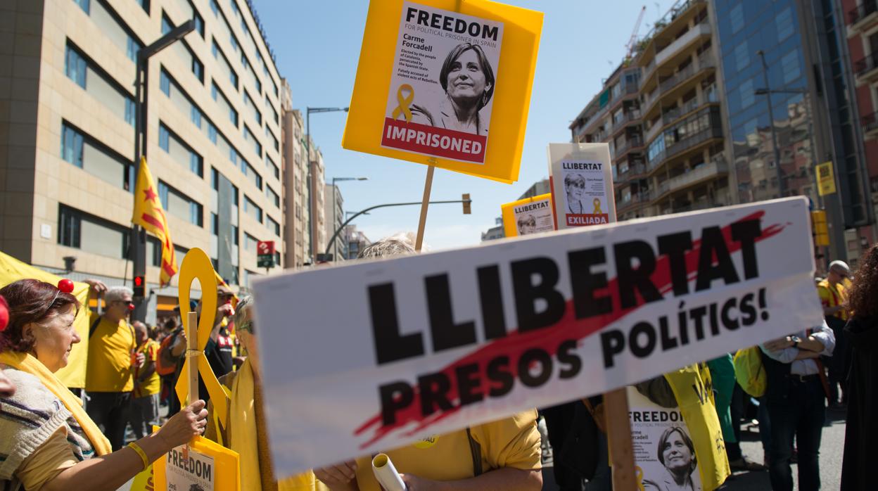 Manifestación en Barcelona en abril de 2018