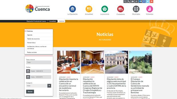 La Junta Electoral obliga a la Diputación de Cuenca a retirar información de su web