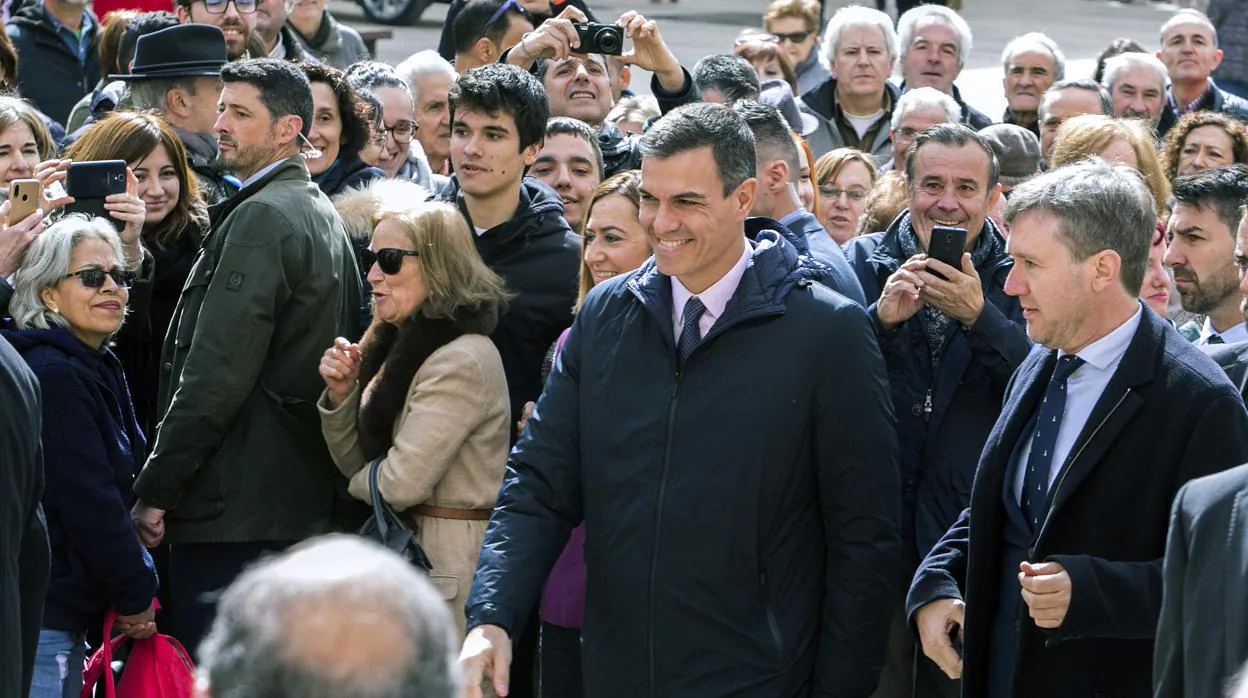 El presidente del Gobierno, Pedro Sánchez, ayer en Burgos
