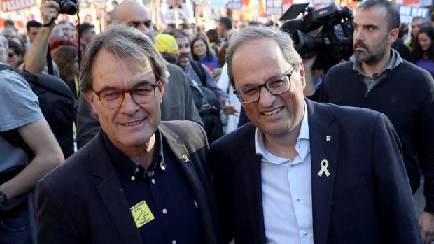 Torra, en la manifestación de Madrid: «No pararemos y no nos pararán»