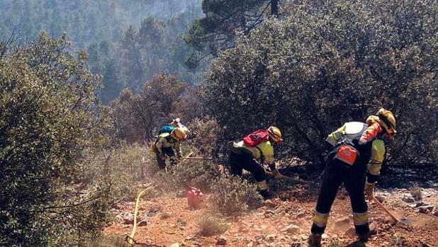 Estabilizado el incendio forestal declarado en Paterna del Madera