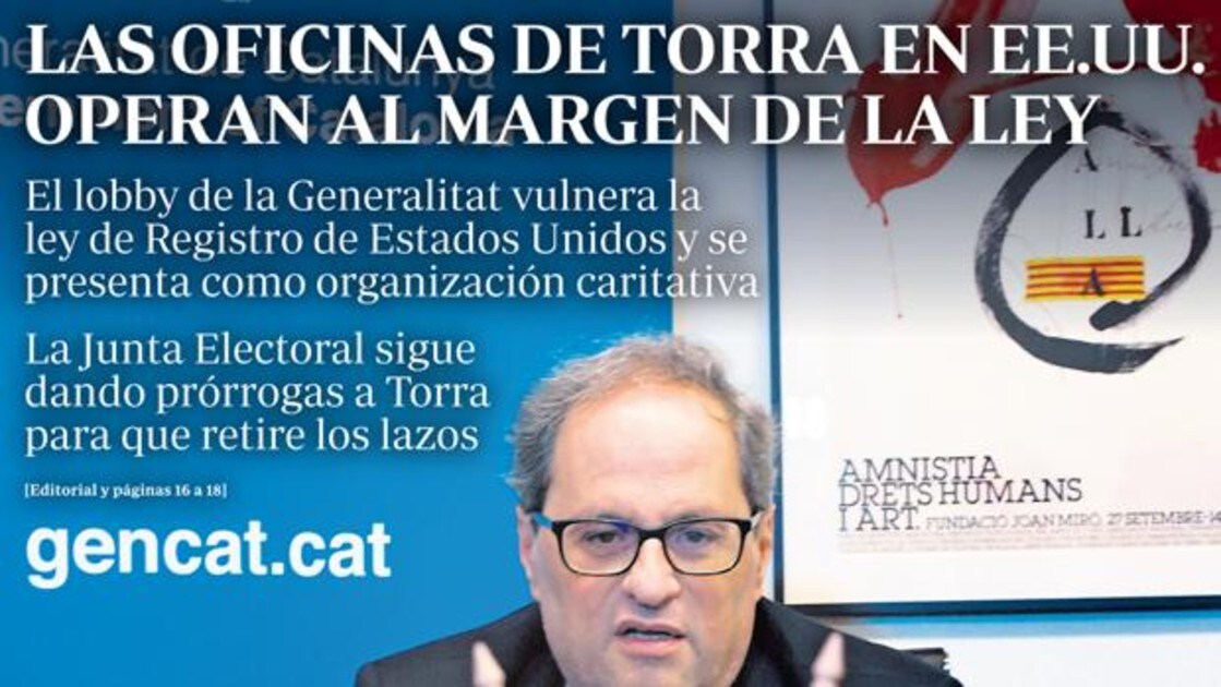 Portada de ABC del pasado 18 de marzo denunciando la dejación del gobierno catalán