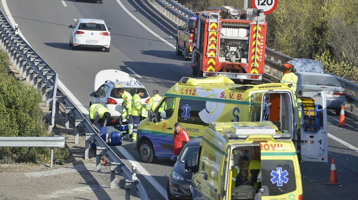 Accidente en la bajada de las Nieves, en Toledo