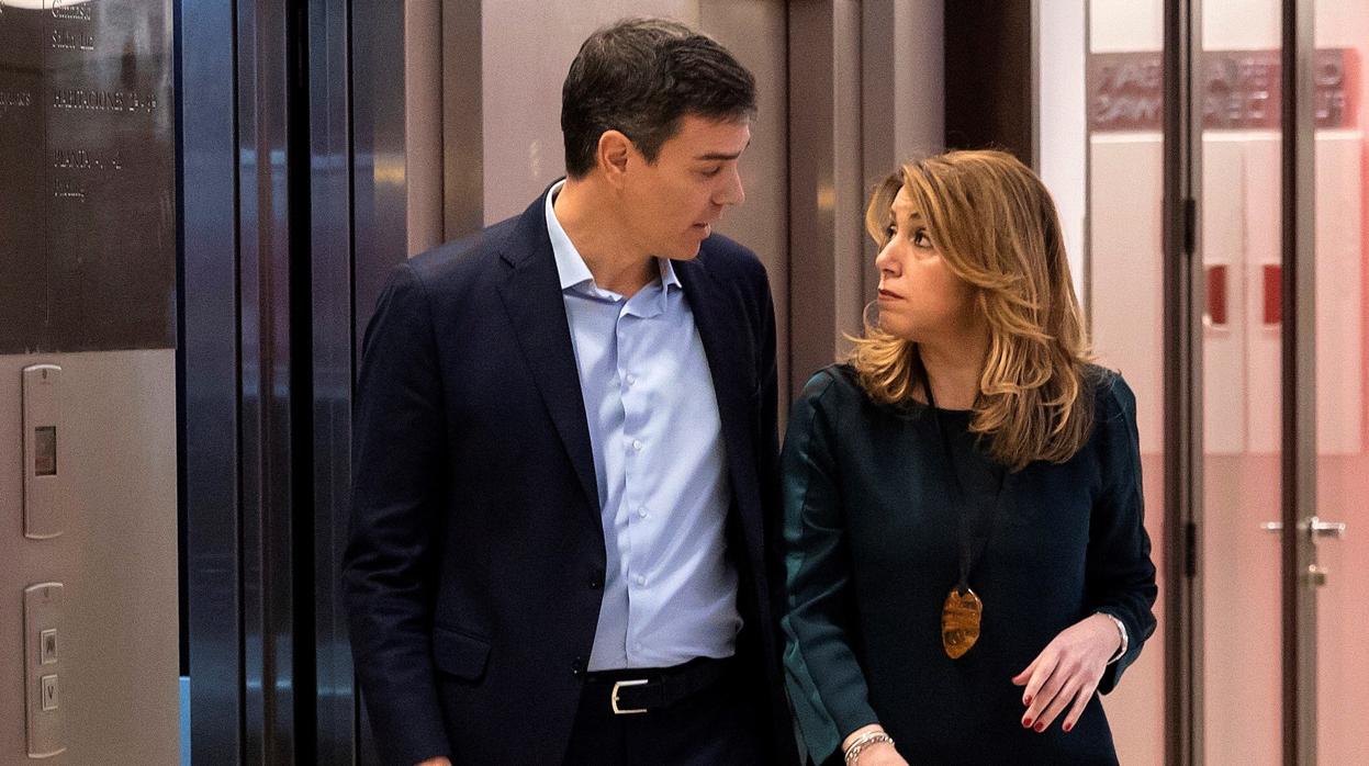 Pedro Sánchez y Susana Díaz, en un encuentro en Sevilla en enero de 2018