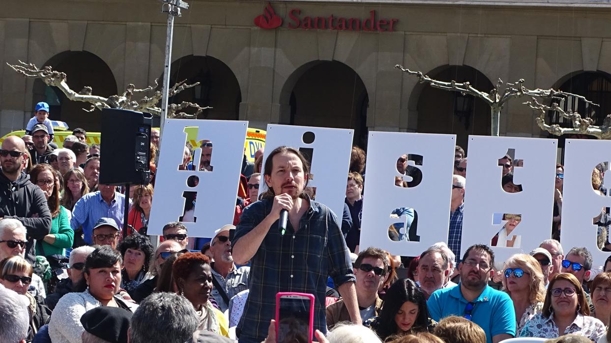 Pablo Iglesias durante su intervención en Pamplona