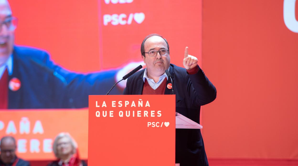 El líder del PSC, Miquel Iceta, en un acto electoral en Tarragona