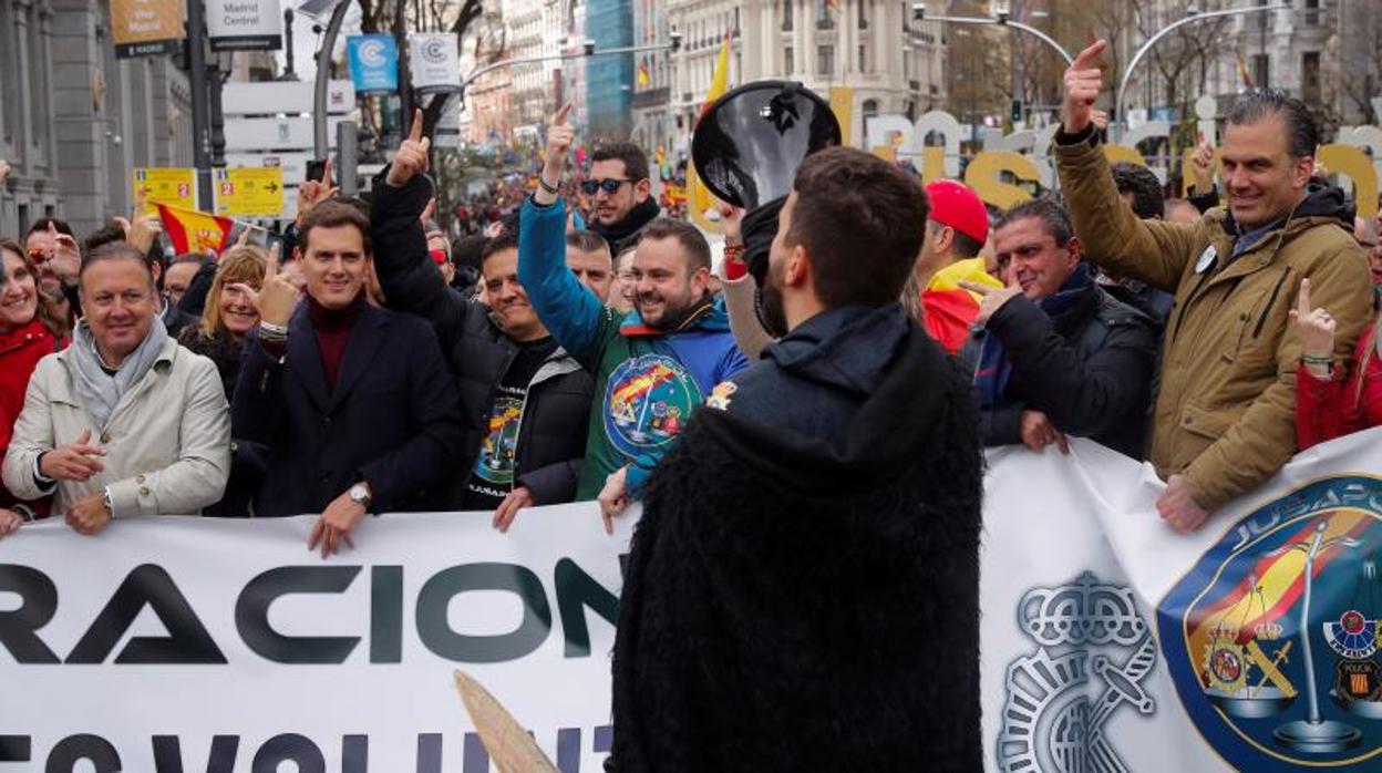 Albert Rivera, en una manifestación ayer en Madrid