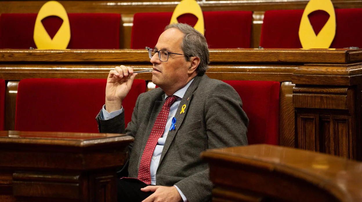 Quim Torra en el Parlamento de Cataluña