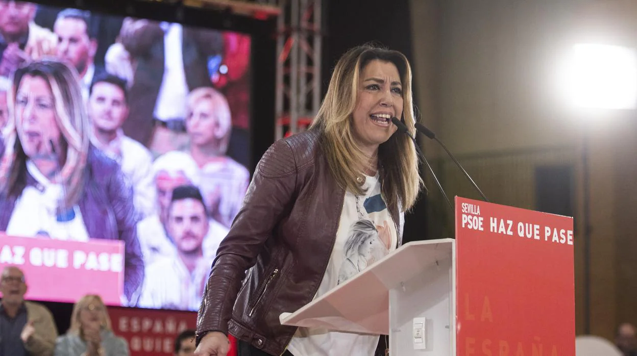Susana Díaz, durante un mitin en Sevilla el pasado sábado
