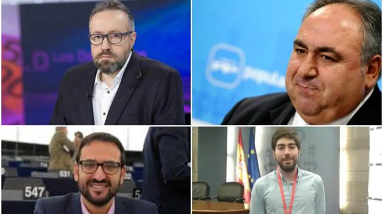 Girauta, de Ciudadanos, Tirado, del PP, Gutiérrez del PSOE, y Manuel Mariscal, de VOX