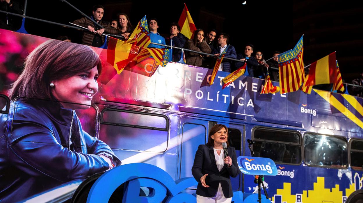 Imagen de Isabel Bonig en el arranque de la campaña del PP valenciano