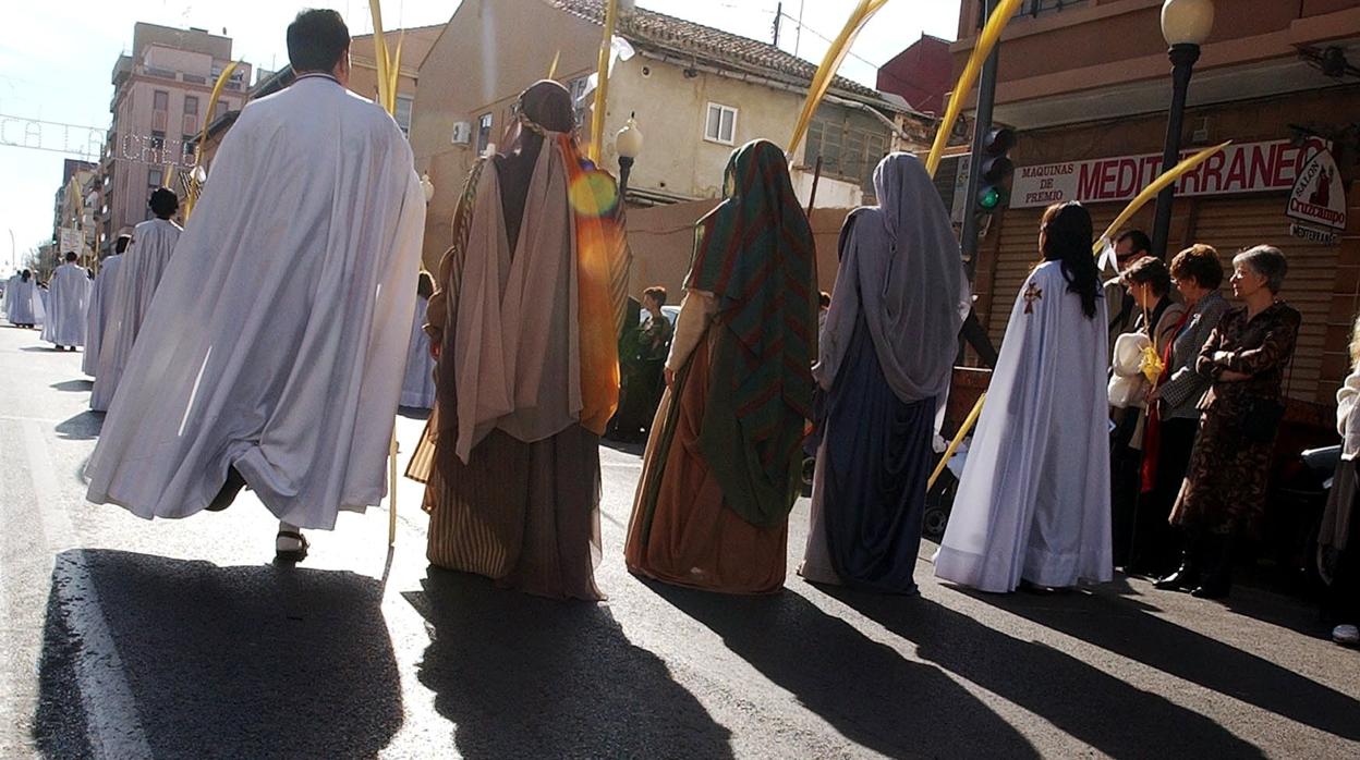 Imagen de una de las procesiones del Domingo de Ramos de la Semana Santa Marinera de Valencia