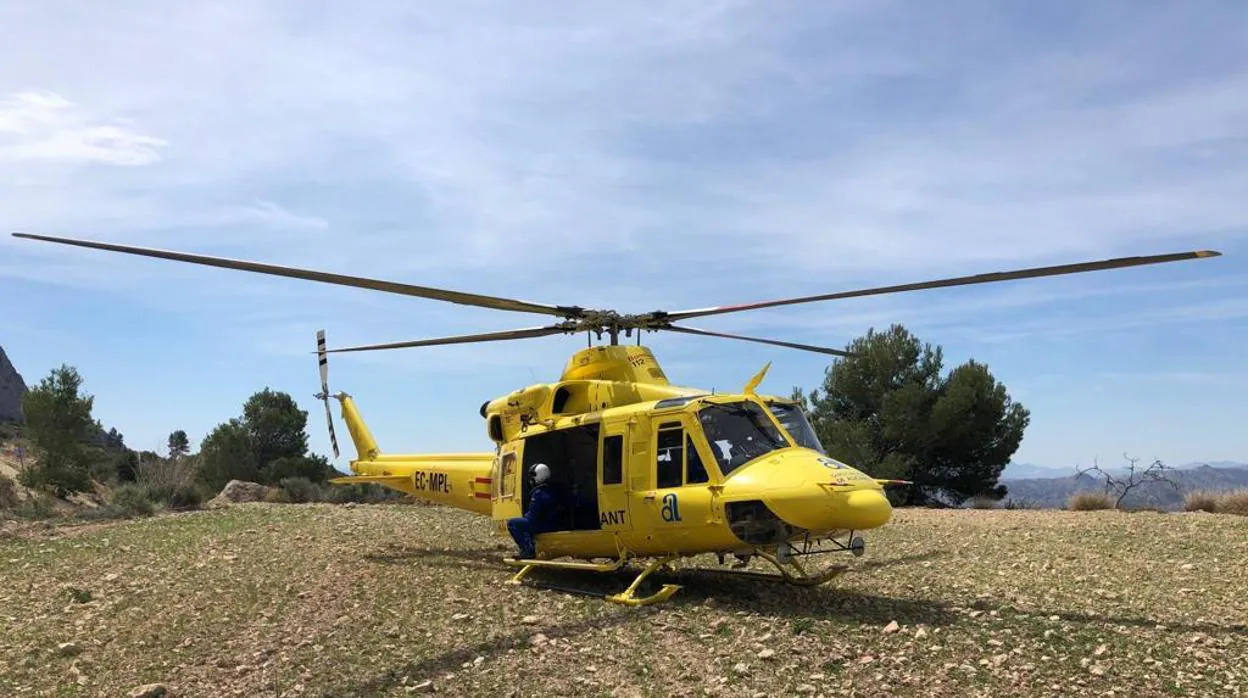 El helicóptero del Consorcio Provincial de Bomberos