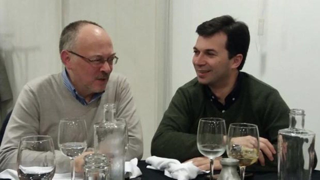 Octavio Dopico, con Gonzalo Caballero, en una imagen publicada en diciembre por el líder del PSdeG