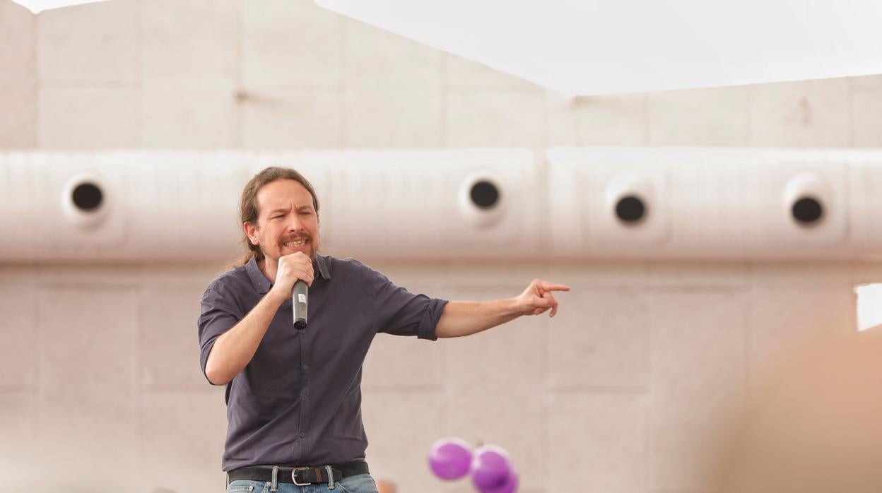 Pablo Iglesias, durante el acto público de Unidas Podemos este viernes en Valladolid