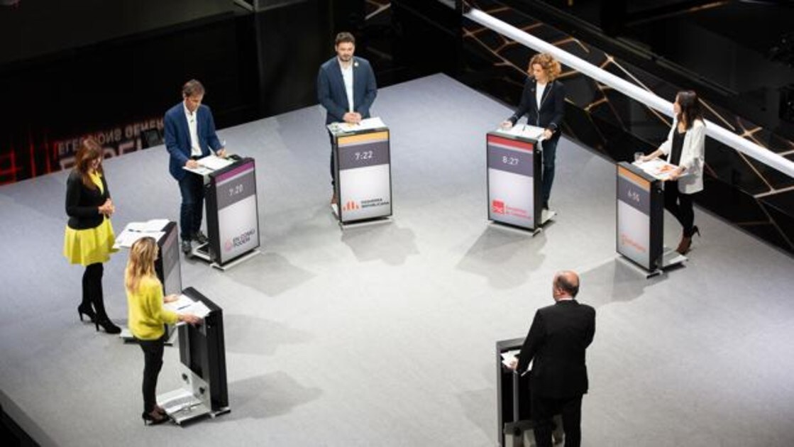 Los candidatos a las elecciones por Cataluña, hace unos días en un debate en TV3