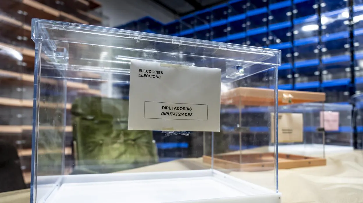 Imagen de las urnas empleadas en las elecciones valencianas del 28A
