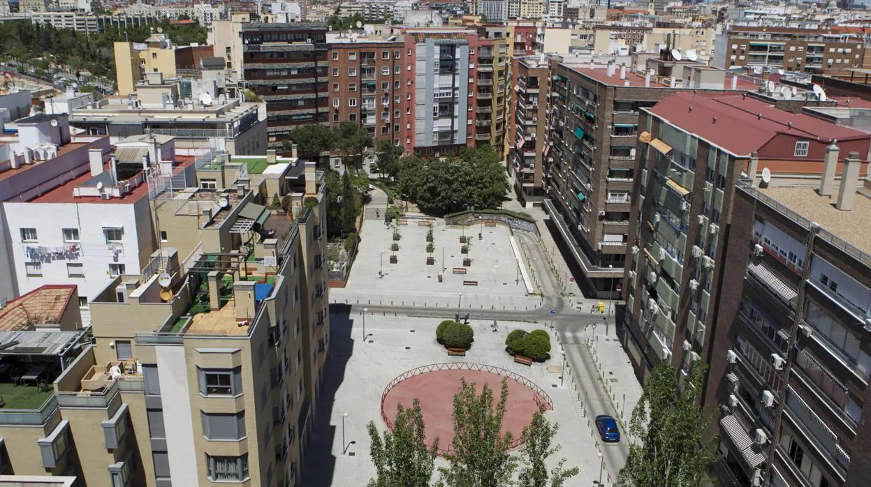 Vista aérea de la plaza del Teniente alcalde Pérez Pillado