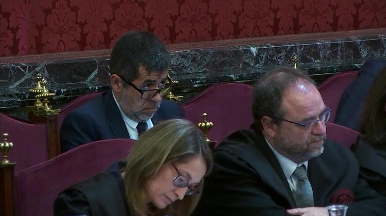 Jordi Sánchez, durante la sesión de ayer del juicio al procés