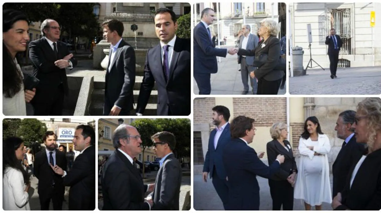 Momentos de los encuentros entre los candidatos de la Comunidad de Madrid y el Ayuntamiento de la capital