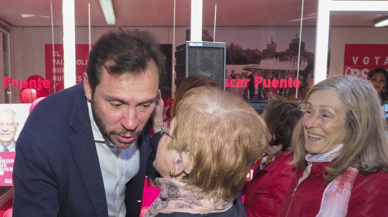 Óscar Puente, en un acto electoral celebrado en Valladolid