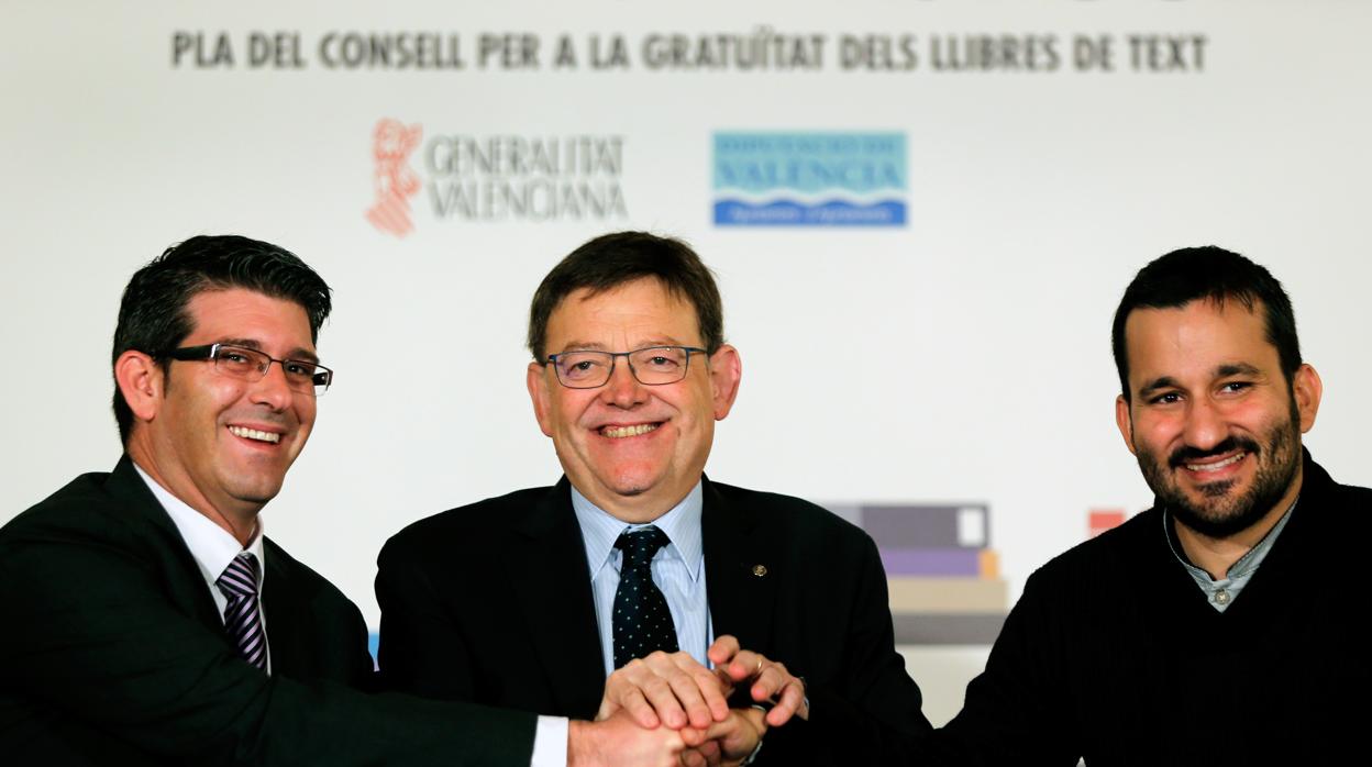 Imagen de archivo de Jorge Rodríguez, Ximo Puig y Vicent Marzà