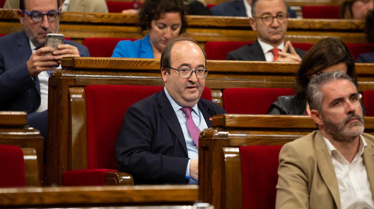 Miquel Iceta, en el Parlamento catalán