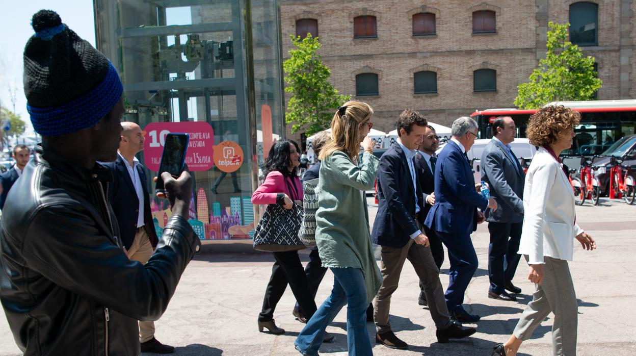 Pablo Casado, ayer en Barcelona