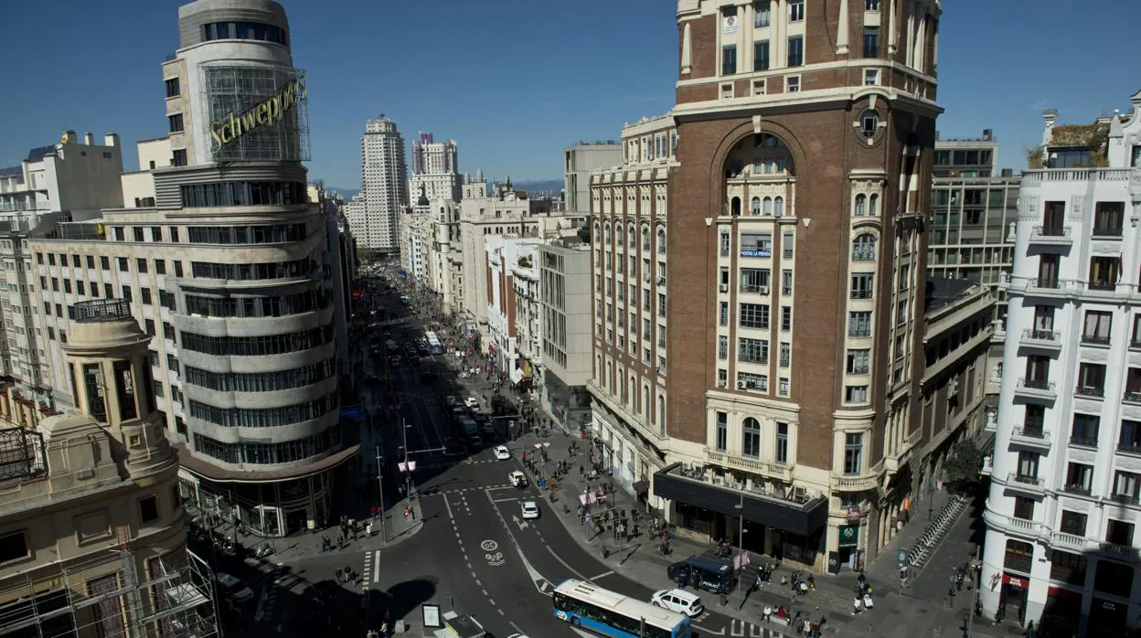 Vista de la Gran Vía de Madrid