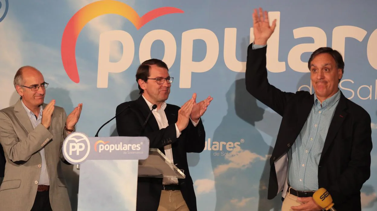 El presidente del PP de Castilla y León, Alfonso Fernández Mañueco valora los resultados de las elecciones regionales y municipales