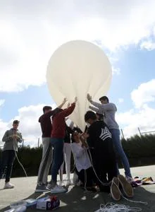 Globo de helio encargado de transportar la sonda